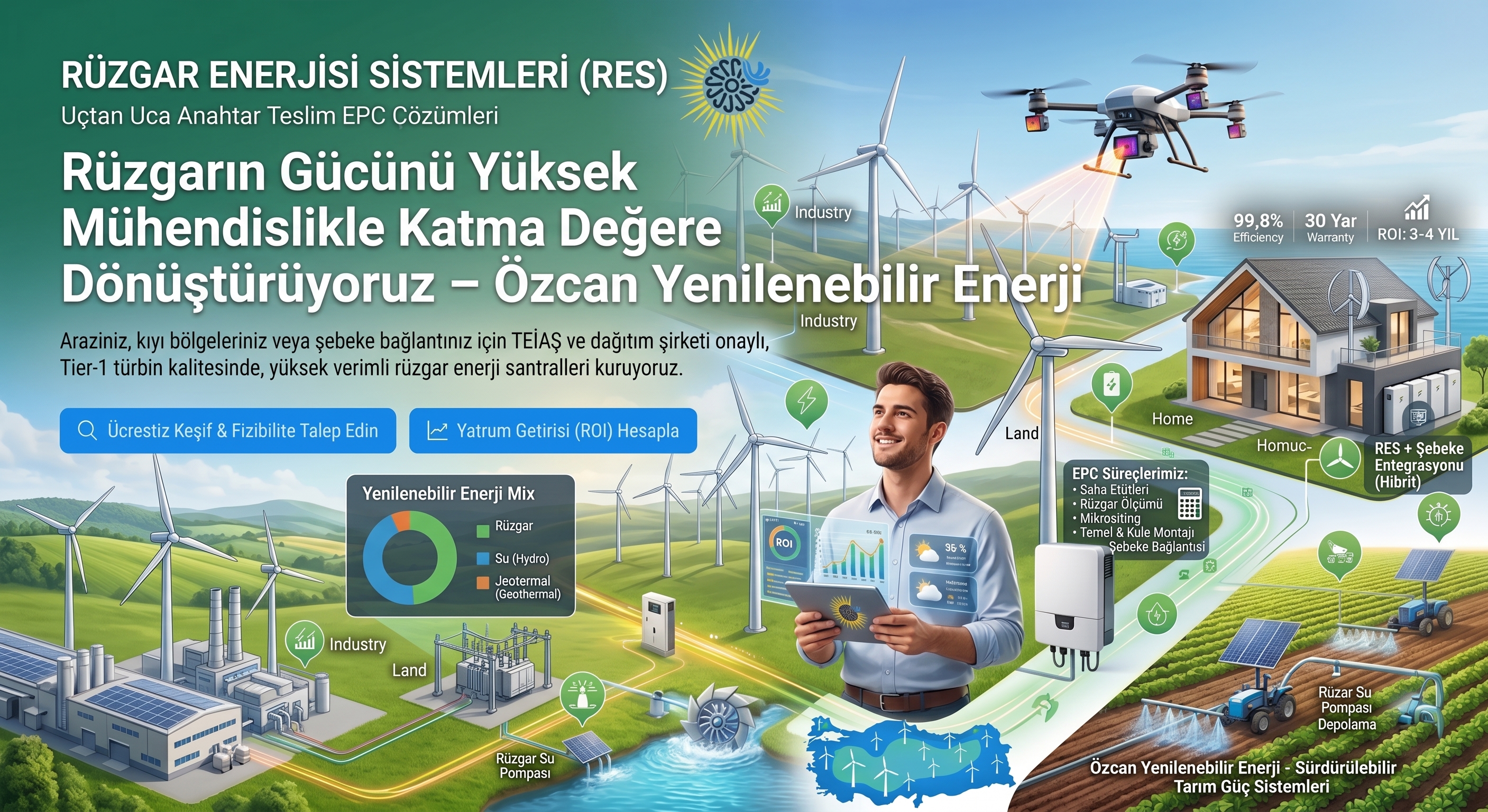 Rüzgar Enerji Santralleri (RES) Projelendirme & EPC Hizmetleri