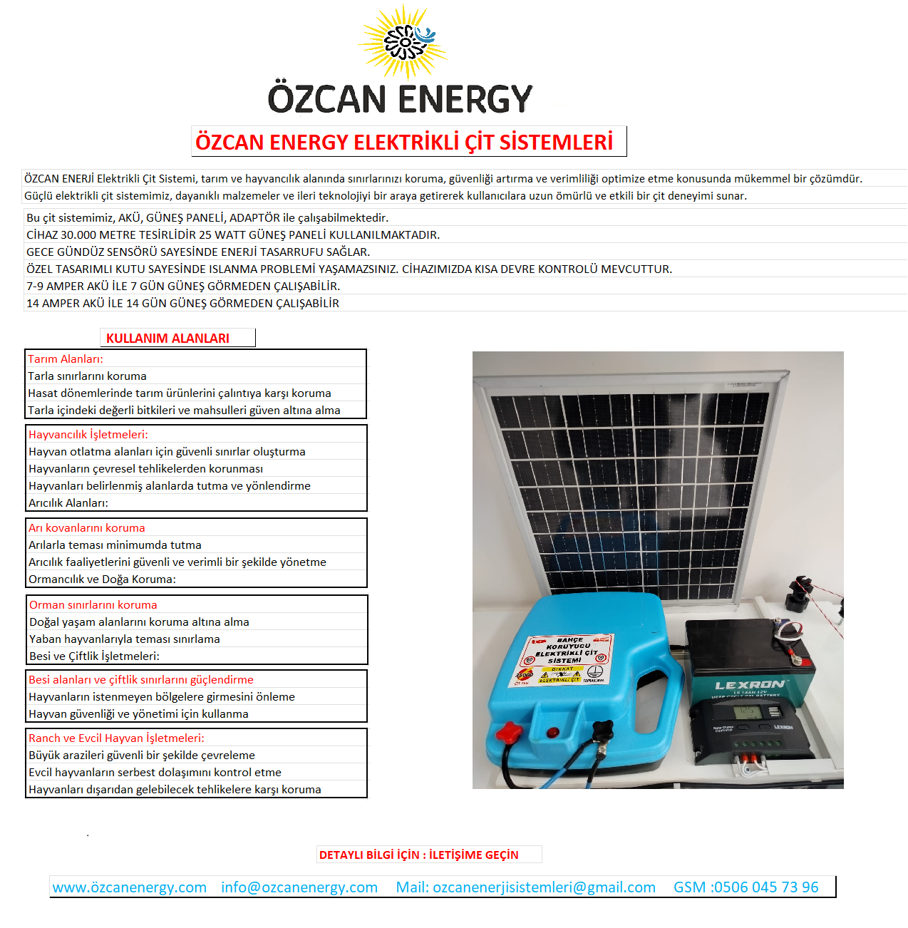 ÖZCAN ENERGY ELEKTRİKLİ ÇİT SİSTEMLERİ TANITIM