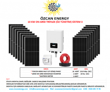 10 KW ON-GRİD TRİFAZE (ÖZ TÜKETİM) SİSTEM 3