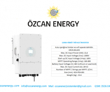 12KW HİBRİT TRİFAZE İNVERTER LV