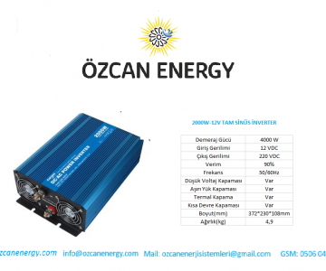 2000W-12V TAM SİNÜS İNVERTER