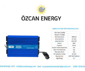 2000W-12V TAM SİNÜS İNVERTER (UPS)