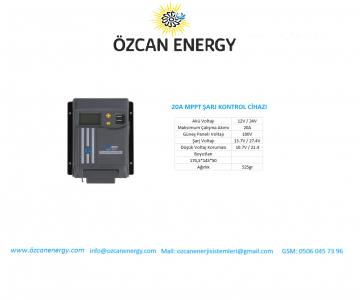 20A MPPT ŞARJ KONTROL CİHAZI