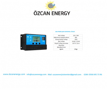 20A PWM ŞARJ KONTROL CİHAZI
