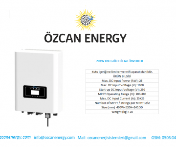 20KW ON-GRİD TRİFAZE İNVERTER