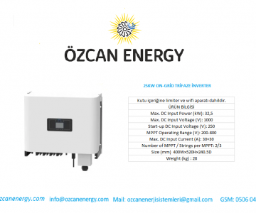 25KW ON-GRİD TRİFAZE İNVERTER