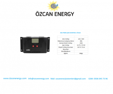 30A PWM ŞARJ KONTROL CİHAZI