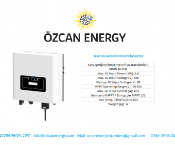 3KW ON-GRİD MONOFAZE İNVERTER