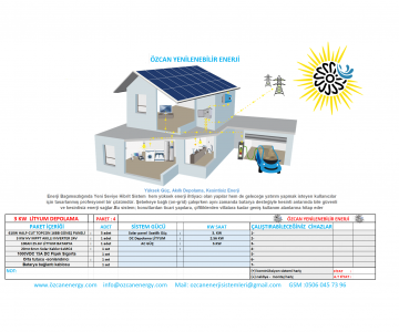 3 KW DEPOLAMALI GÜNEŞ ENERJİ TESİSİ PAKET 4