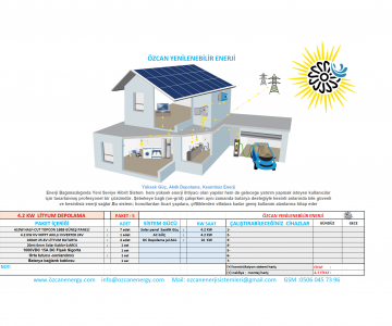 4.2 KW LİTYUM DEPOLAMALI GÜNEŞ ENERJİ TESİSİ PAKET 5