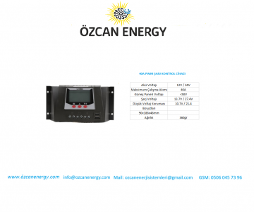 40A PWM ŞARJ KONTROL CİHAZI
