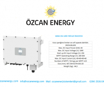 50KW ON-GRİD TRİFAZE İNVERTER