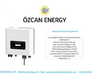 5KW ON-GRİD MONOFAZE İNVERTER