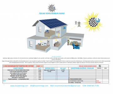 5 KW MONOFAZE ÖZ TÜKETİM SİSTEM PAKET 2