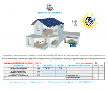 5 KW MONOFAZE ÖZ TÜKETİM  SİSTEM PAKET 3