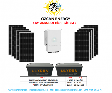 5kW MONOFAZE HİBRİT SİSTEM 2