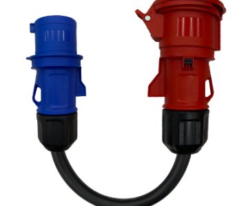 Hims HCCA-TM32-30-F 3x6 TTR 3/32A Fiş - 5/32A Priz 30cm Kablolu Dönüştürücü